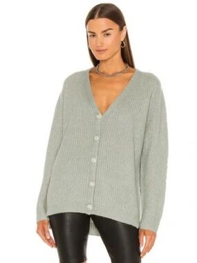 All Saints Green Bay Leanne Oversized Knit Cardigan Sweater Wool & Alpaca Small
